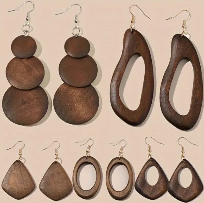 5/set Wooden  Handmade Jewelry