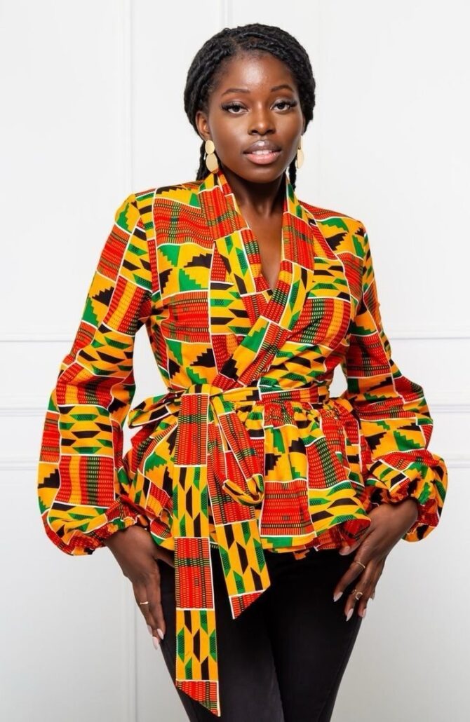 Kente  African Print Turban / Scarf Set