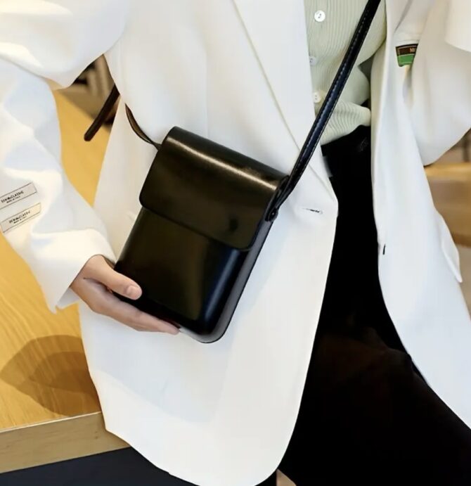 Minimalist Leather CrossBody Pouch - Image 2