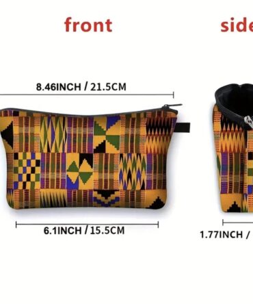 Ghanian Kente Fabric Cosmetic Bag