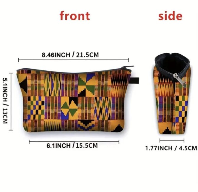 Ghanian Kente Fabric Cosmetic Bag