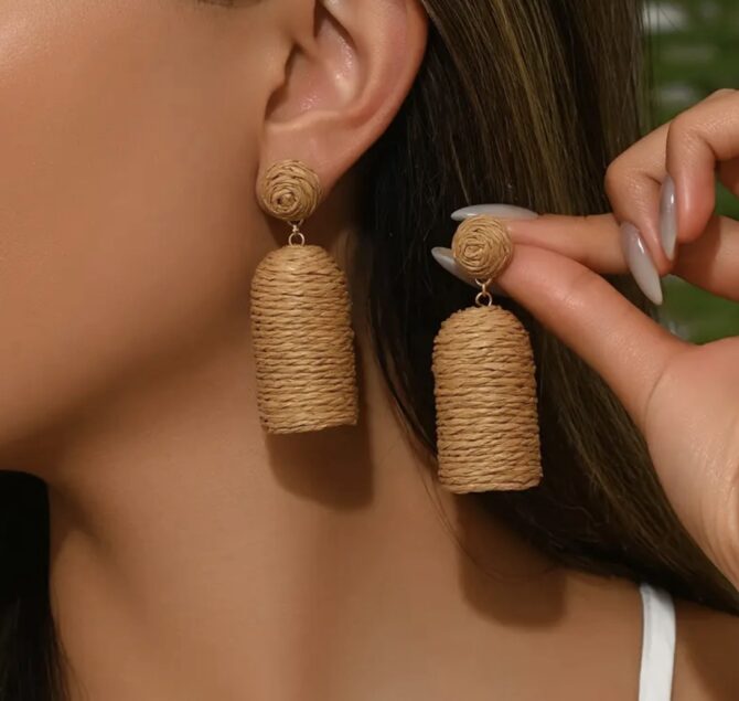 Handcrafted Rafia Earrings
