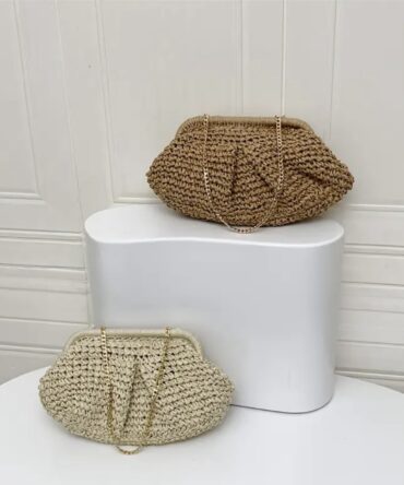 Defee Knitted Rafia Clutch