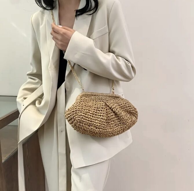 Defee Knitted Rafia Clutch - Image 5