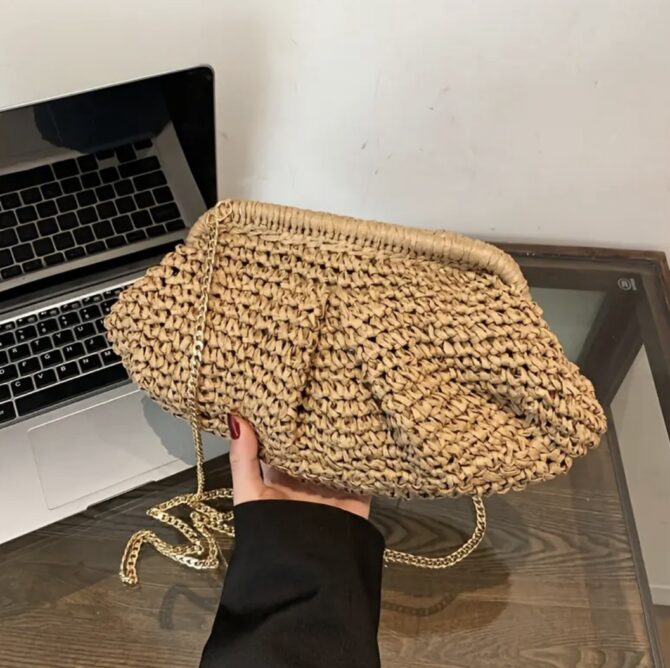 Defee Knitted Rafia Clutch - Image 3
