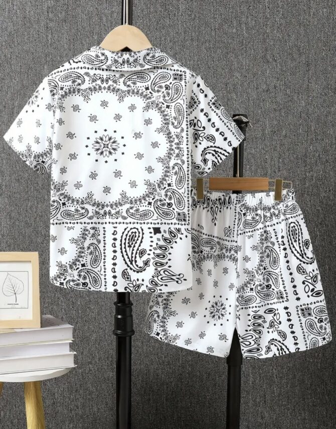 Kids' Paisley Print Short Set - Image 2