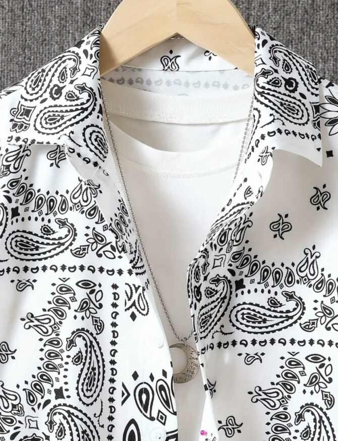 Kids' Paisley Print Short Set - Image 3