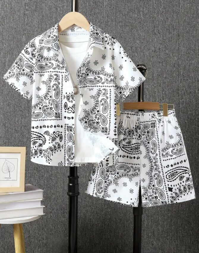 Kids' Paisley Print Short Set